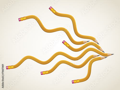 Pencils curved as waves