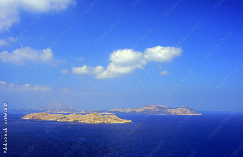 The Greek islands in the Mediterranean Sea . The Greek islands in the Mediterranean Sea .