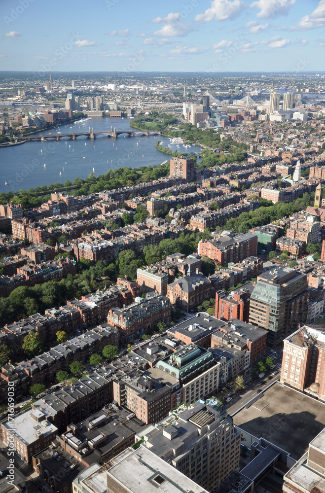 Fototapeta premium Charles River and Back Bay apartment, Boston