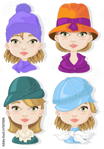 Four  Woman Hats
