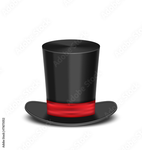 Magic cylinder hat with shadow, isolated on white background