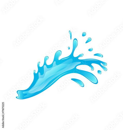 Blue water splash isolated on white background