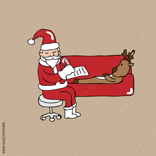 Santa psychiatrist and reindeer