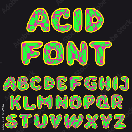 psychodelic alphabet for design