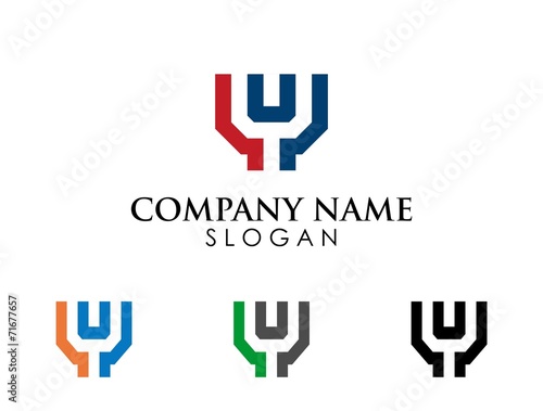 Y letter square logo icon template