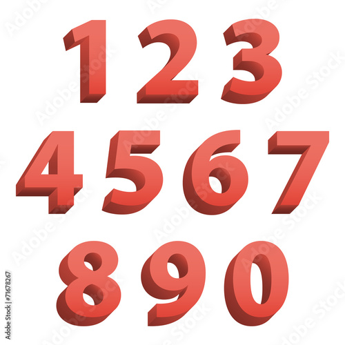 3d numbers set