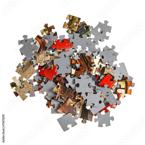 Pile of jigsaw pieces