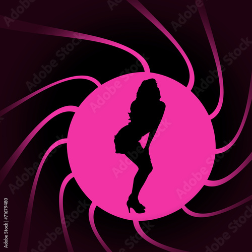 Vector silhouettes of sexy woman.