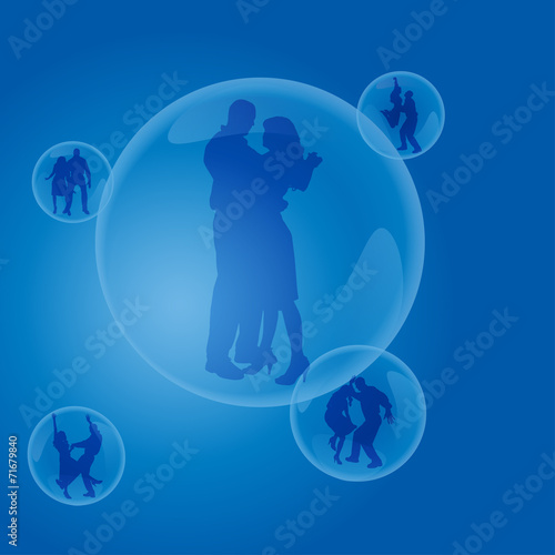 Vector silhouettes of couple.