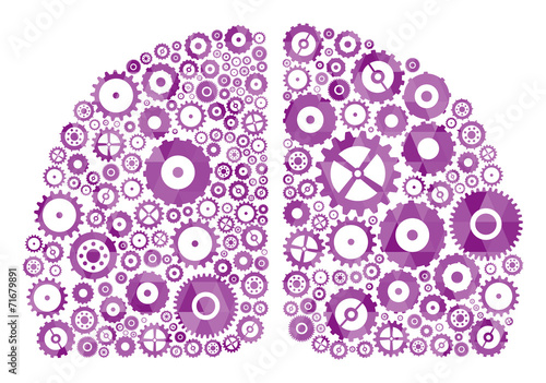 Human Brain Hemispheres Made Of Cogs And Gears