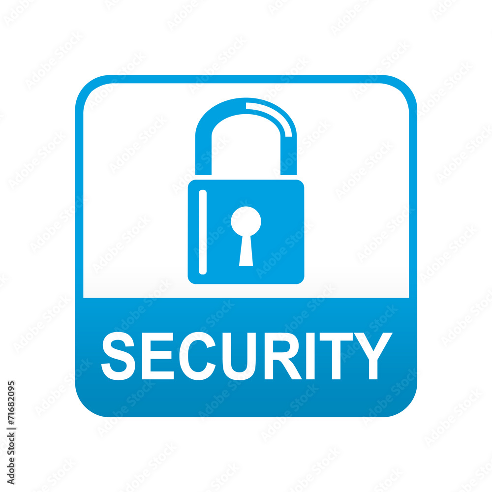 Etiqueta app abajo azul SECURITY Etiqueta app abajo azul SECURITY