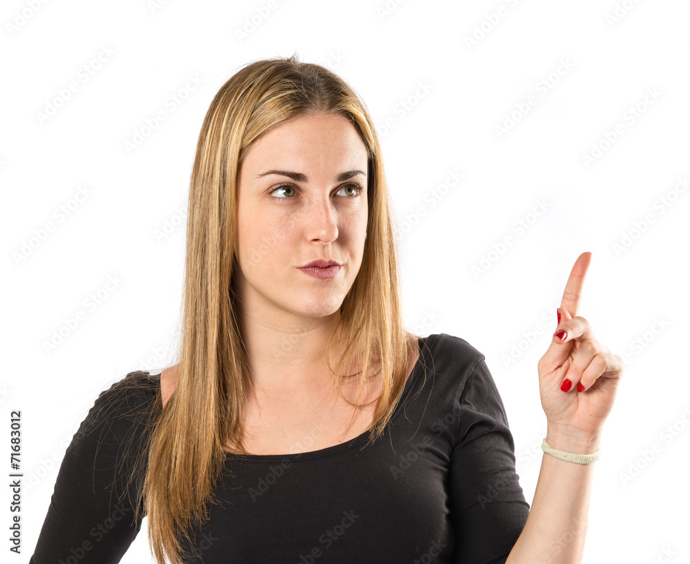 Girl thinking over isolated white background Girl thinking over isolated white background
