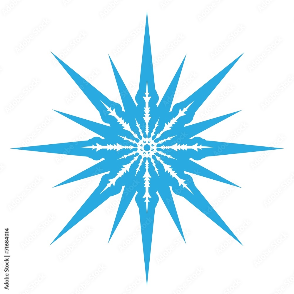 Obraz premium Delicate digital blue snowflake design