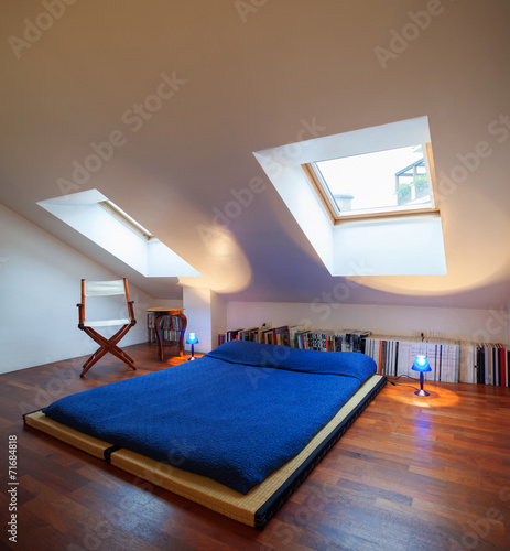 Photography Beautiful modern penthouse, idoor, bedroom