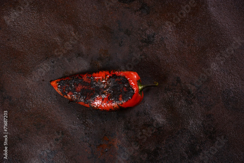 Roasting Red Peppers. The Process. Ajvar. photo