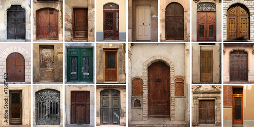 Set of 21 old doors and gates