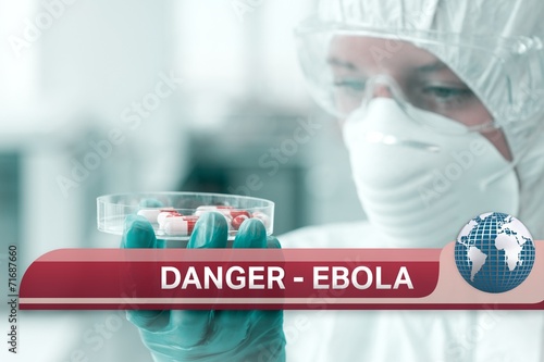 Ebola news flash with medical imagery