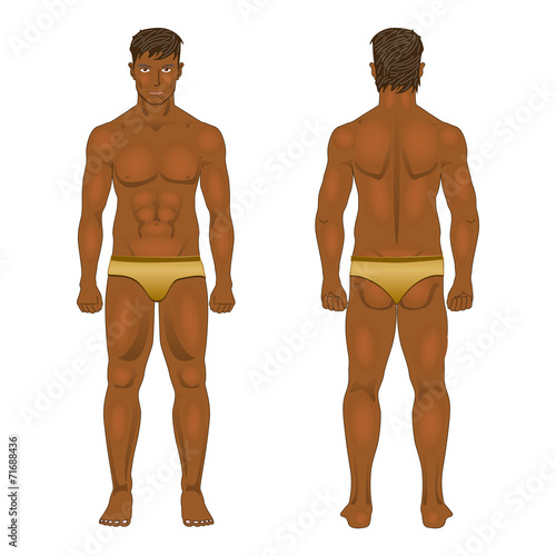 Figure of the standing man in front and behind vector