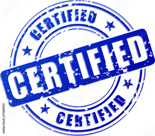 Certified blue stamp