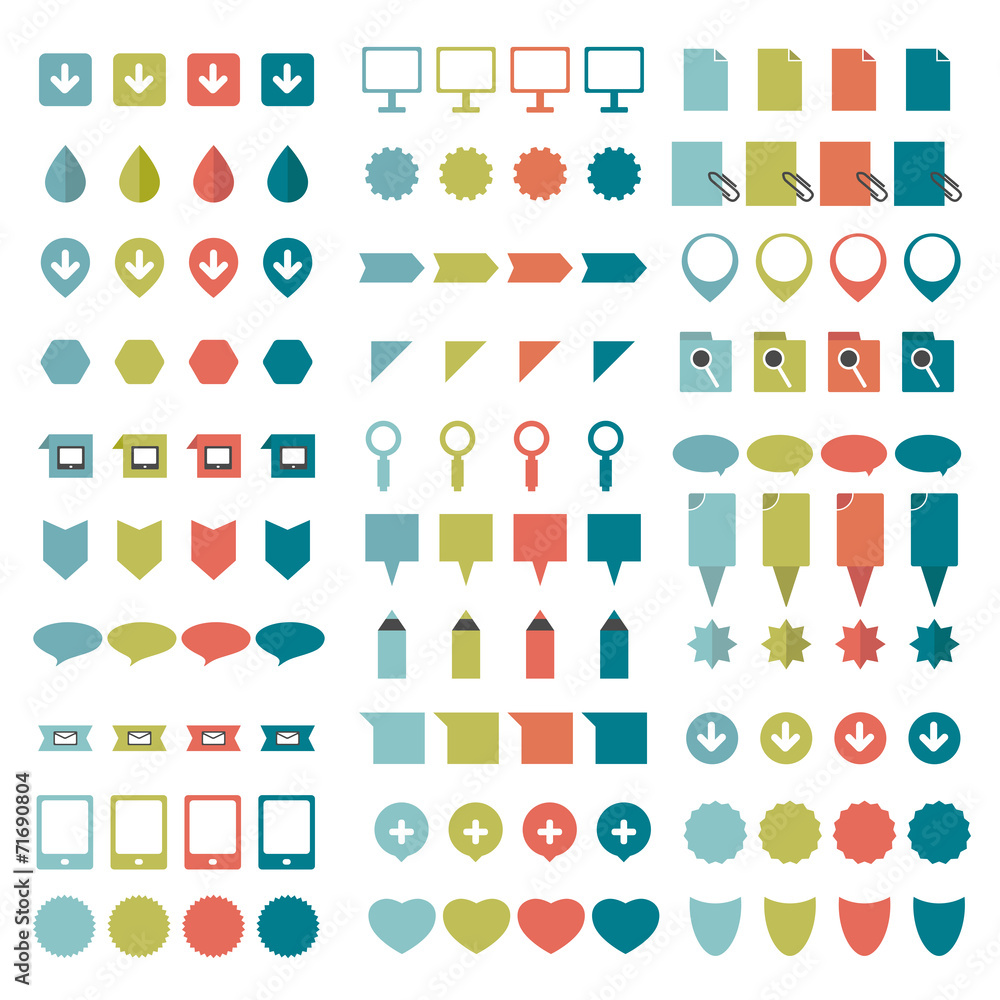 Big set of flat icons. Big set of flat icons.