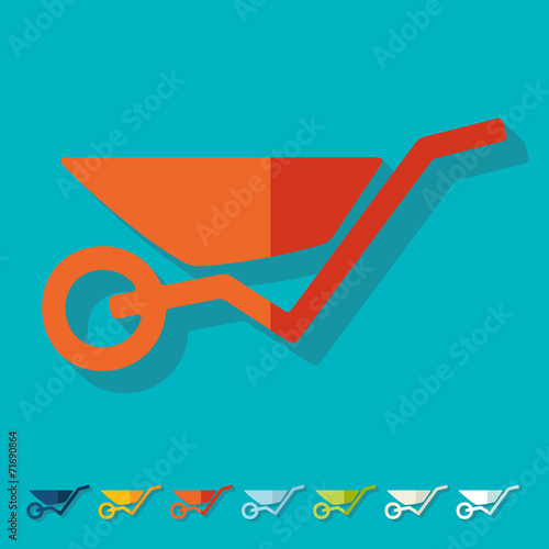 Flat design: wheelbarrow