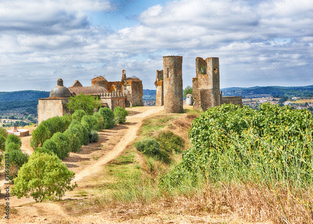 Fairytale castle on a hill in Portugal, HDR