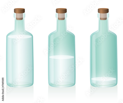 Bottle Water Full Half Empty