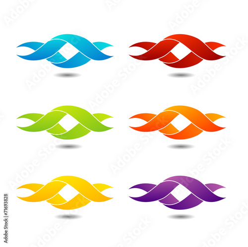 Twisted ribbon- abstract logo in different colors