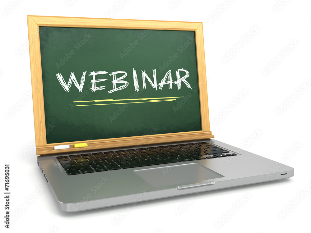 Webinar concept. Laptop with chalkboard and chalk. Webinar concept. Laptop with chalkboard and chalk.
