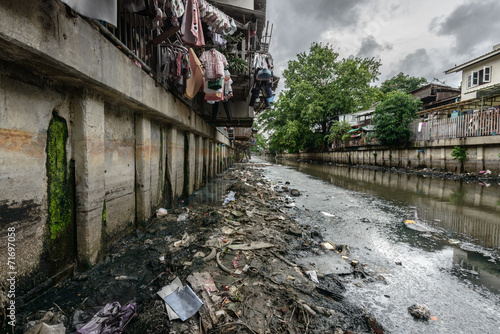 Photography Polluted canal in Bangkok