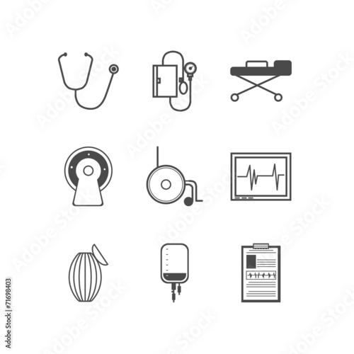 Black vector icons for resuscitation