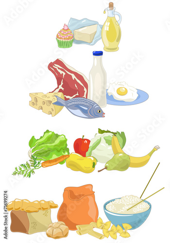 Food Pyramid on White Background