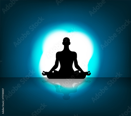 meditazione, yoga, pensare, fiore di loto