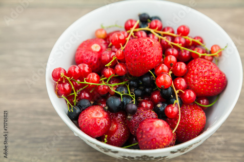 close-up bowl with berries