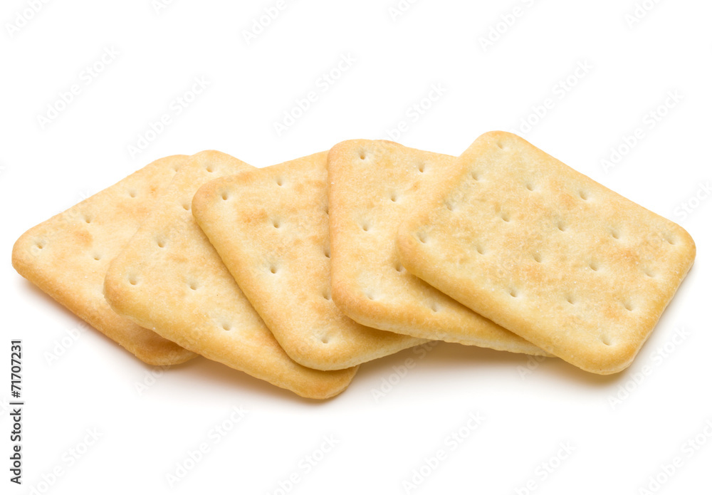 Dry cracker cookies isolated on white background cutout Dry cracker cookies isolated on white background cutout