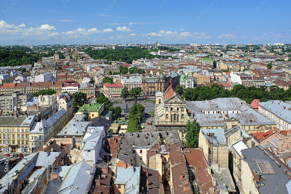 View of Lviv from the tower of Lviv City Hall, Ukraine