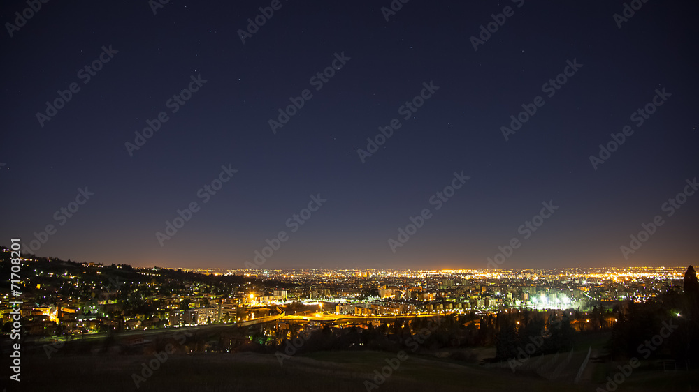 Night view from the hills of Bologna