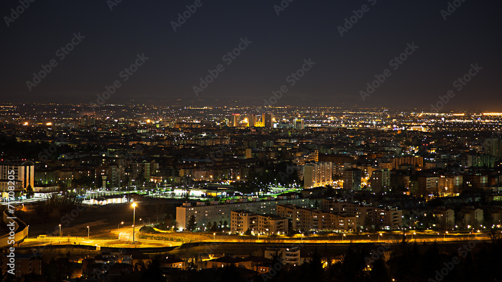 Night view from the hills of Bologna