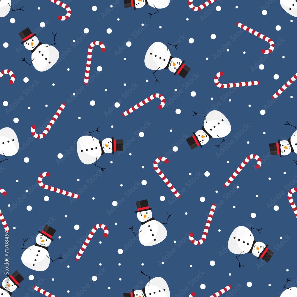 vector pattern background with funny snowman and lollipop vector pattern background with funny snowman and lollipop