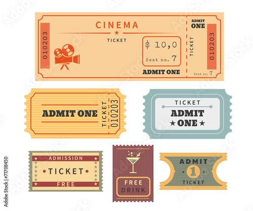 Retro tickets set