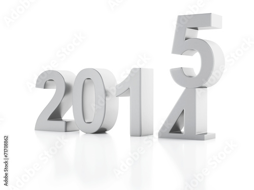 New Year 2015 on  white background