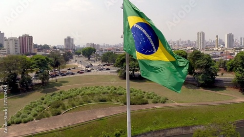 Brazil flag waving in the wind