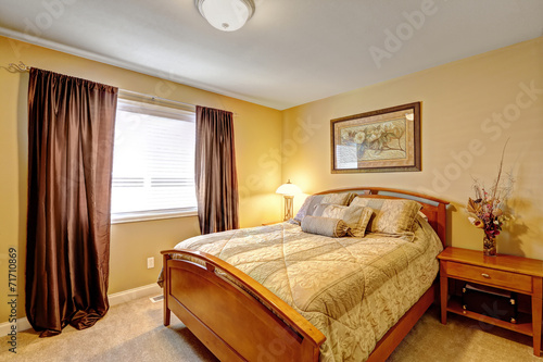 Warm bedroom interior in luxury house