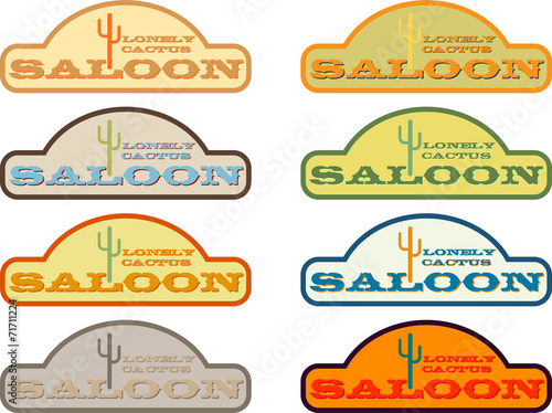 Vector illustration of vintage saloon badge