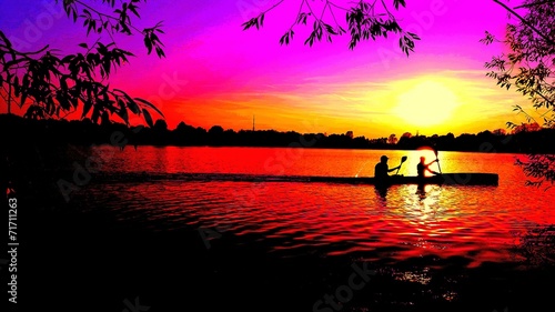 Sonnenuntergang am See © kopfundbauch