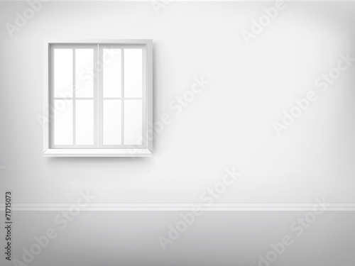 3d empty room with window