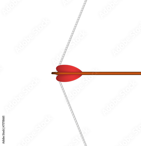 Bow arrow and white bowstring