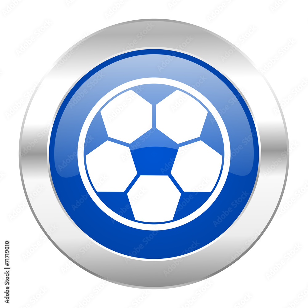 soccer blue circle chrome web icon isolated soccer blue circle chrome web icon isolated