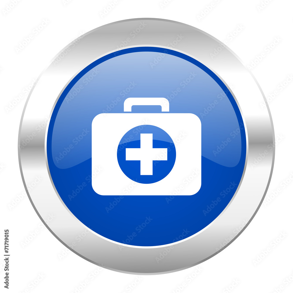 first aid blue circle chrome web icon isolated first aid blue circle chrome web icon isolated