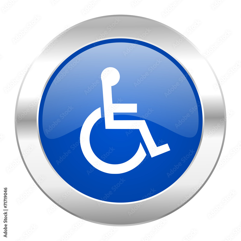 wheelchair blue circle chrome web icon isolated wheelchair blue circle chrome web icon isolated